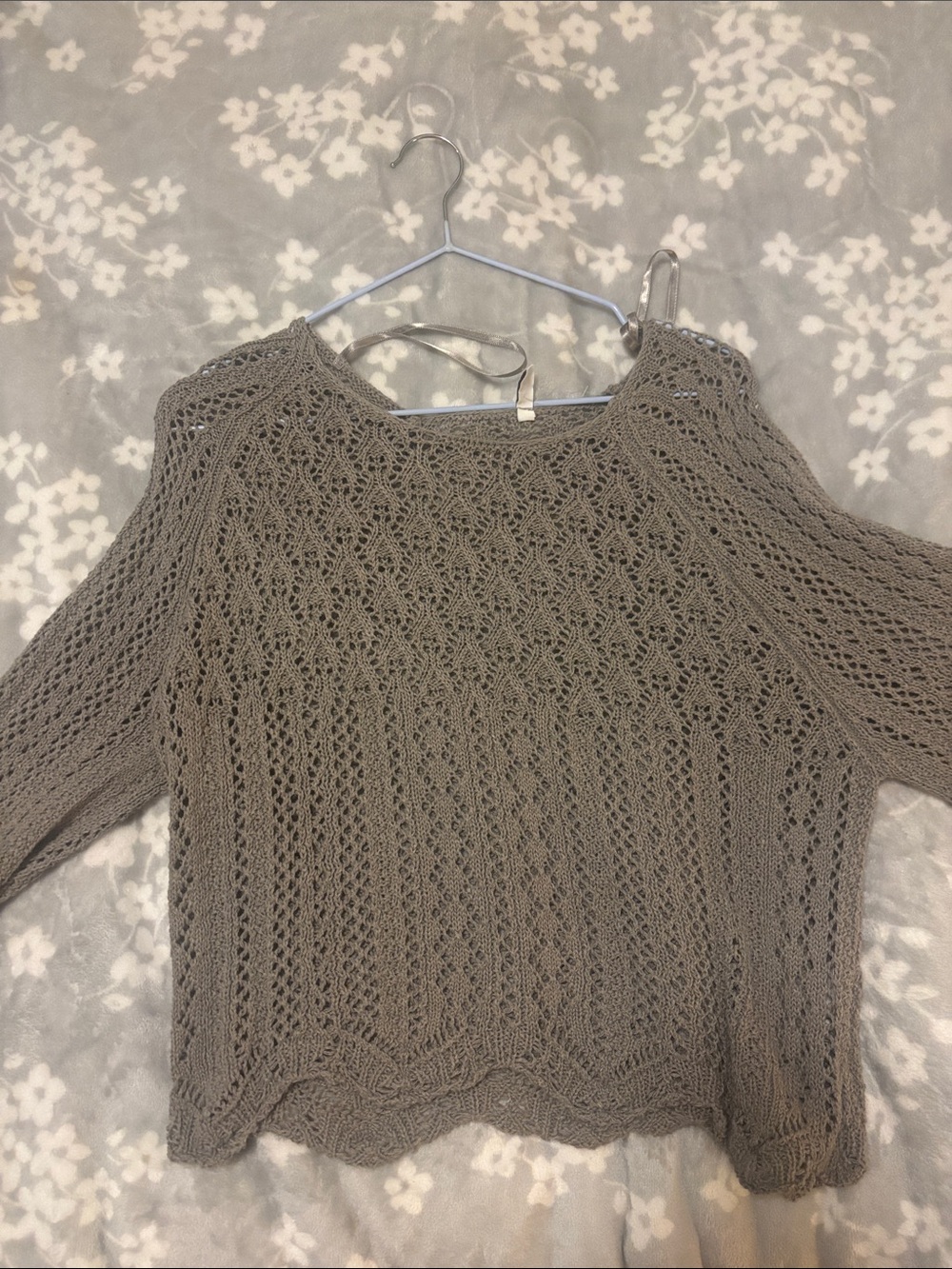 Only Open-Knit Scoop Neck Sweater - Taupe